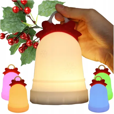 Productafbeelding van Kerstlamp, decoratieve bel, nachtlampje, LED, warm wit, kleurrijk, RGB, kabel