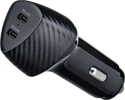 Immagine prodotto di Caricabatterie da auto FORCELL CARBON Tipo C 3.0 PD20W + Tipo C 3.0 PD20W CC50-2C Nero (Totale 40W)