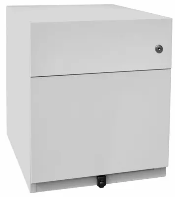 Produktbild von Rollcontainer, BxTxH 420x565x495 mm, 1 Schublade, 1 Hängeregistratur, seitliche Griffleisten, lichtgrau