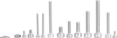 Produktbild von 1080 Stück Innensechskantschrauben, Schraubenmuttern und Unterlegscheiben aus Edelstahl 304, M2, M3, M4