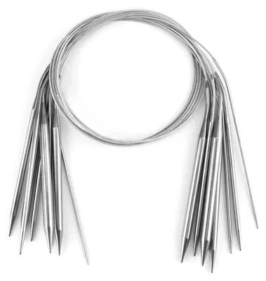 Obrázek produktu pro Kruhové pletací jehlice sada - Nerezová ocel - 80 cm - 8 velikostí 2 až 8 mm - Pletení a háčkování
