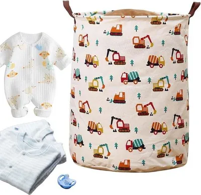 Produktbild von Wäschekorb für Kinder - Spielzeugbox Aufbewahrungskorb - Spielzeug Aufbewahrung - Wasserdichter Polyester - 50 x 40 cm - Mehrfarbig