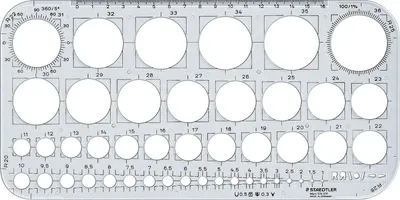 Produktbild von Kreisschablone 1-36mm transparent Packung mit 10 Stück