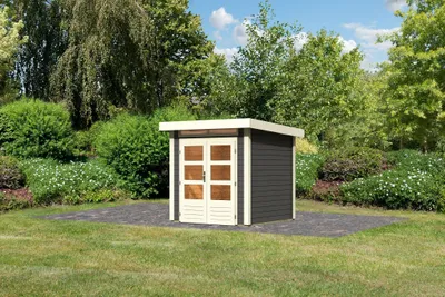 Produktbild von Karibu Gartenhaus Gerätehaus Kandern 1 terragrau 204x204x222 cm