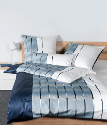 Zdjęcie produktu dla Janine pościel mako-satynowa 135X200,80x80 2-częściowa MILANO 45026-02-500 nocny odcień niebieski perłowy niebieski
