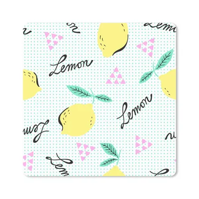 Produktbild von MuchoWow® Mauspad Mousepad Hipster - Zitrone - Pastell - Muster 20x20 cm - Mousepads - Maus Mat - Pad - Mausunterlage - Desk Mat - Bureauartikeln