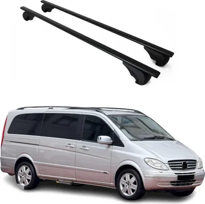 Obrázek produktu pro Příčné střešní nosiče pro Mercedes Viano Vito 2003–2014, černá ocel