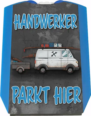 Produktbild von Hier parkt ein Handwerker Parkscheibe mit zwei Einkaufswagenchips