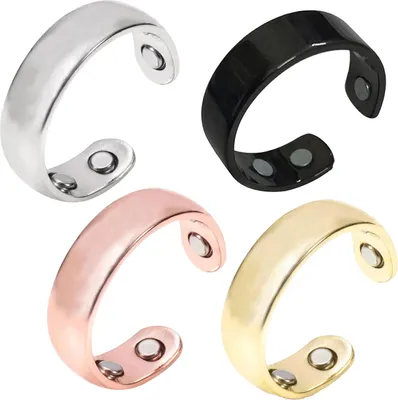 Produktbild von 4-teilige magnetische Therapieringe, ultraleicht, bequeme Passform, Arthritis-Schmerzlinderung, Stoppen Sie das Schnarchen, beruhigender Ring für Frauen und Männer