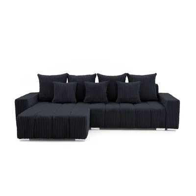 Produktbild von MUFFO Ecksofa PIANO L-Form L-Forminks mit Schlaffunktion 137x234 Cord Schwarz