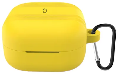 Produktbild von Silikonhülle mit Karabiner für Galaxy Buds 4 / 4 Pro, Bizon Case Headphone Silicone, Gelb