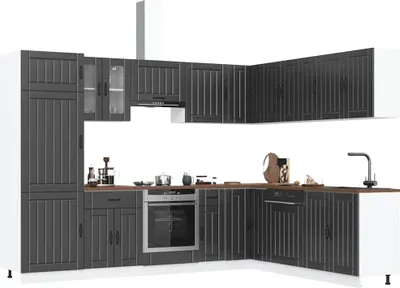 Produktbild von "im Angebot" 14-tlg. Küchenschrank-Set Lucca Schwarz Holzwerkstoff - Küchenschränke CC11467