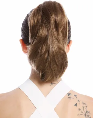 Produktbild von WIG ME UP Zopf Pferdeschwanz kurz glatt leicht wellig Goldbraun MKB-29-V-12