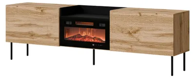 Produktbild von Furniture24 Fernsehschrank Kanton Tv - Lowboard 200 Cm Mit Elektrokamin - Wotan Eiche