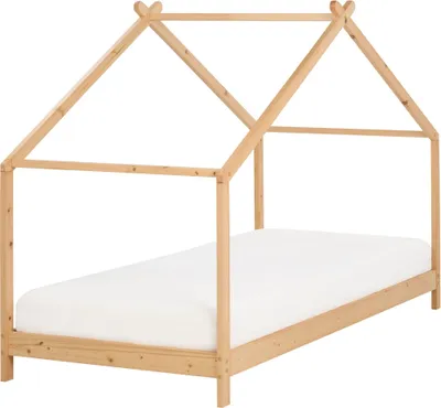 Obrázek produktu pro BELIANI Dřevěná dětská postel 90 x 200 cm ve světle hnědém dřevěném provedení nábytek do dětského pokoje rám postele