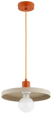 Zdjęcie produktu dla Lampa wisząca płaski talerz LITO beżowa 1xE27x15W metal wym:80x30x30cm IP20 Alfa