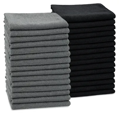 Produktbild von 30er Set Mikrofasertücher für streifenfreien Glanz, saugstark, farblich gemischt