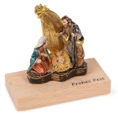 Produktbild von Logbuch-Verlag kleine Krippe zu Weihnachten Frohes Fest Weihnachtskrippe Mini-Geschenk Weihnachtsfeier 5 x 2,5 x 5 cm