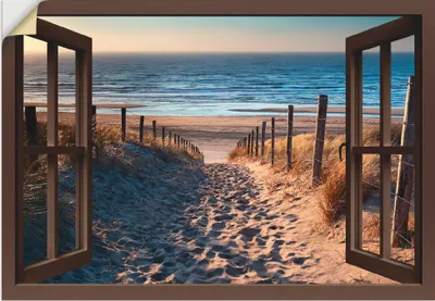 Produktbild von ARTland Wandbild, selbstklebend Weg zum Nordseestrand, braun Größe: 70x50 cm