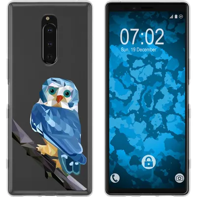 Produktbild von PhoneNatic Case kompatibel mit Sony Xperia 1 Silikon-Hülle Vektor Tiere Eule M1