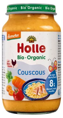 WARZYWA Z KURCZAKIEM I KASZĄ KUSKUS OD 8 MIESIĄCA DEMETER BIO 220 g (SŁOIK) - HOLLE