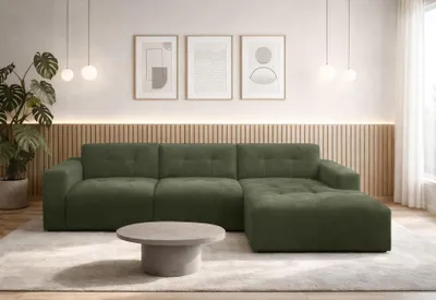 Produktbild von AX LIVING Couch in L Form Corlu Eckcouch Grün für Wohnzimmer 310 cm R