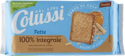 Produktbild von Colussi Fette Biscottate Integrali Zwieback mit Vollkornmehl Gebackenem Brot Packung mit 425g, jede Packung enthält 48 Zwieback