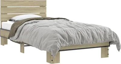 Immagine prodotto di vidaXL Struttura letto rovere Sonoma 90x190 cm in legno e metallo
