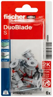 Obrázek produktu pro Fischer hmoždinka do sádrokartonu DuoBlade S K NV (6KS)