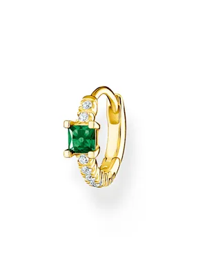 Produktbild von Thomas Sabo CR691-971-7 Einzel-Creole Ohrring Grüner Stein mit Weißen Steinen