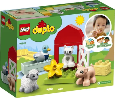 Productafbeelding van LEGO 10949 DUPLO Dierenverzorging op de boerderij, met figuren: eend, varken, schaap en kat