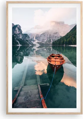 Produktbild von Gerahmtes Poster - Rahmen in heller Eiche - See Berg Tal - 61x91,5 cm - Wand Bild - Wanddeko - Wandbilder - Kunstposter - Wandposter - Bilderrahmen - Bilder - Kunstdruck - P2NPA61x91-5176