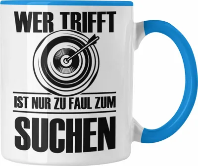 Produktbild von Trendation - Bogenschießen Tasse mit Bogenschütze Spruch - Geschenk für Pfeil und Bogen Fans (Blau)