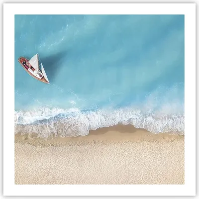 Produktbild von Poster - Poster ohne Rahmen - Yacht Sommer Meer - 60x60 cm - Wand Bild - Wanddeko - Wandbilder - Kunstposter - Wandposter - Bilder - Kunstdruck - Wanddekoration - Wandbild - P2XAC60x60-4140
