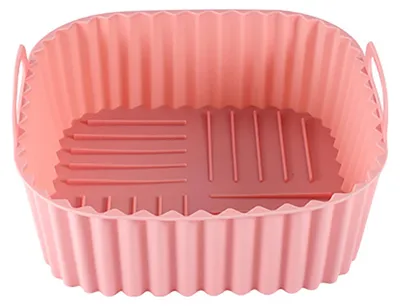 Produktbild von Quadratische Silikon-Backmatte für Heißluftfritteusen, 17 cm (6,7 Zoll), antihaftbeschichtet, ofenfest, BPA-frei, für gleichmäßiges Garen
