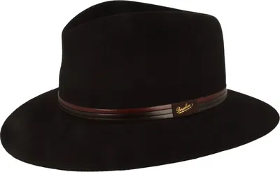 Borsalino Outdoor Traveller Filzhut Country mit dreifarbiger Lederband-Garnitur in schwarz