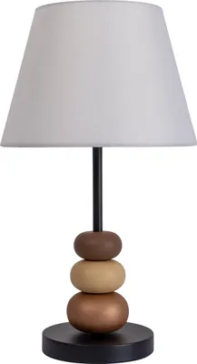 Produktbild von Näve Leuchten Tischleuchte "ELINA" H: 50cm schwarz / braun Tischleuchte "ELINA" H: 50cm schwarz / braun Tischleuchten - Tischleuchte "ELINA" H: 50cm schwarz / braun, Tischlampe im Natural Style, aus Metall und Textilmaterial in weiß, 50 cm hoch, Ø 28 cm, E27-Fassung – Schnurschalter