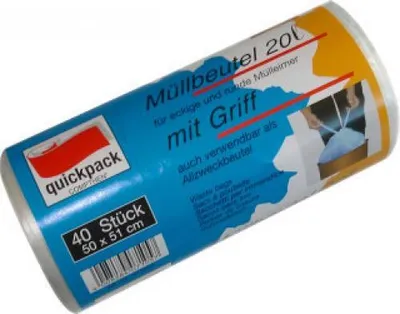 Zdjęcie produktu dla quickpack 71057 quickpack Müllbeutel 20,0 l transparent, 40 St.