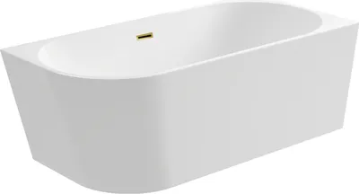 Obrázek produktu pro Balneo rohová vana Akrylátová vana AVOLA 170x80cm pravé víko click-clack zátka zlatá lesklá