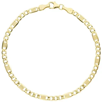 Produktbild von 3,8mm Panzer-Steg Armband Armschmuck Goldarmband aus 333 Gold Gelbgold 19cm