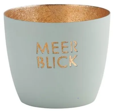 Produktbild von Gift Company Windlicht Madras Meerblick Pastellblau Gold