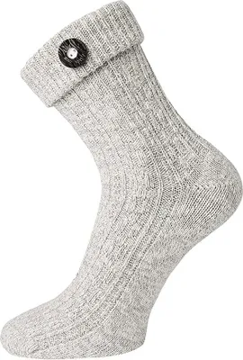 Produktbild von 2 Paar TippTexx 24 Trachtensocken im Landhaus-Stil mit Trachtenknopf, Silber, Größe 35-38