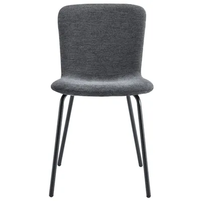 Produktbild von Esszimmerstühle AUDREY 4er Set anthrazit – moderne Polsterstühle mit Stoffbezug, Küchenstühle mit schwarzen Metallbeinen, Essstühle mit Rückenlehne