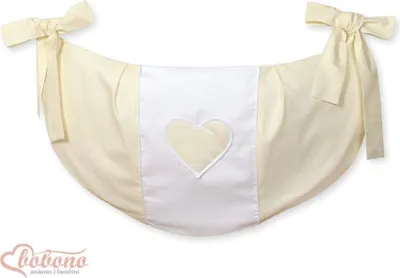 Immagine prodotto di Borsa portagiochi da appendere - capiente e lavabile, 100% cotone con design a cuore