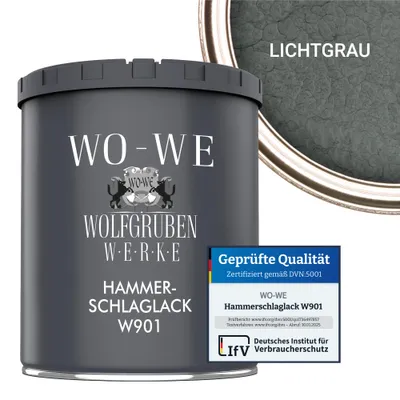 Produktbild von Hammerschlaglack Hammerschlag Effektlack Metallschutzlack W901 Lichtgrau - 750ml