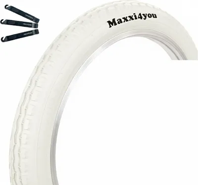 Produktbild von Maxxi4you 1 x Fahrradreifen HY-145 in Weiß 47-355 (18" x 1.75) inkl. maxxi4you Reifenheber
