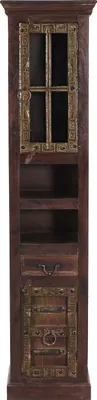 Produktbild von SIT Möbel Bad-Hochschrank | 2 Türen, 1 Schublade, 2 offene Fächer | recyceltes Altholz | braun | B 44 x T 35 x H 188 cm | 05105-30 | Serie ALMIRAH