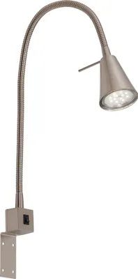 Produktbild von BRILONER TUSO LED Leselampe, Schwenkbar, An/Aus-Schalter, Steckerbetrieb, Warmweißes Licht, matt-nickel, 40,3 cm