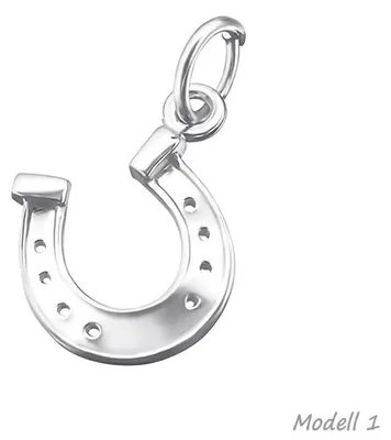 Produktbild von Kinderkette Silber 925 Kette: Hufeisen Glücksbringer Halskette für Mädchen Modell 1
