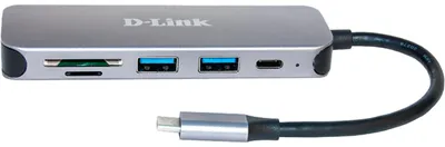 Produktbild von D-Link DUB-2325 5-in-1 USB-C Hub mit Card Reader